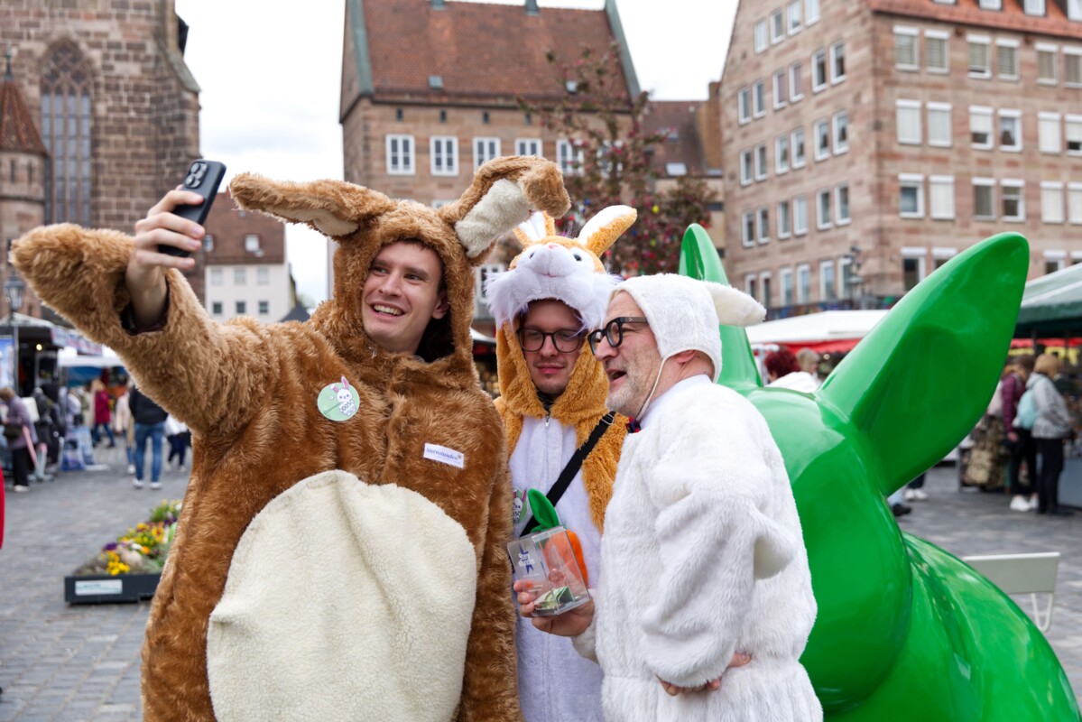 Hasen Happening Hauptmarkt in Nürnberg, 01.04.2024