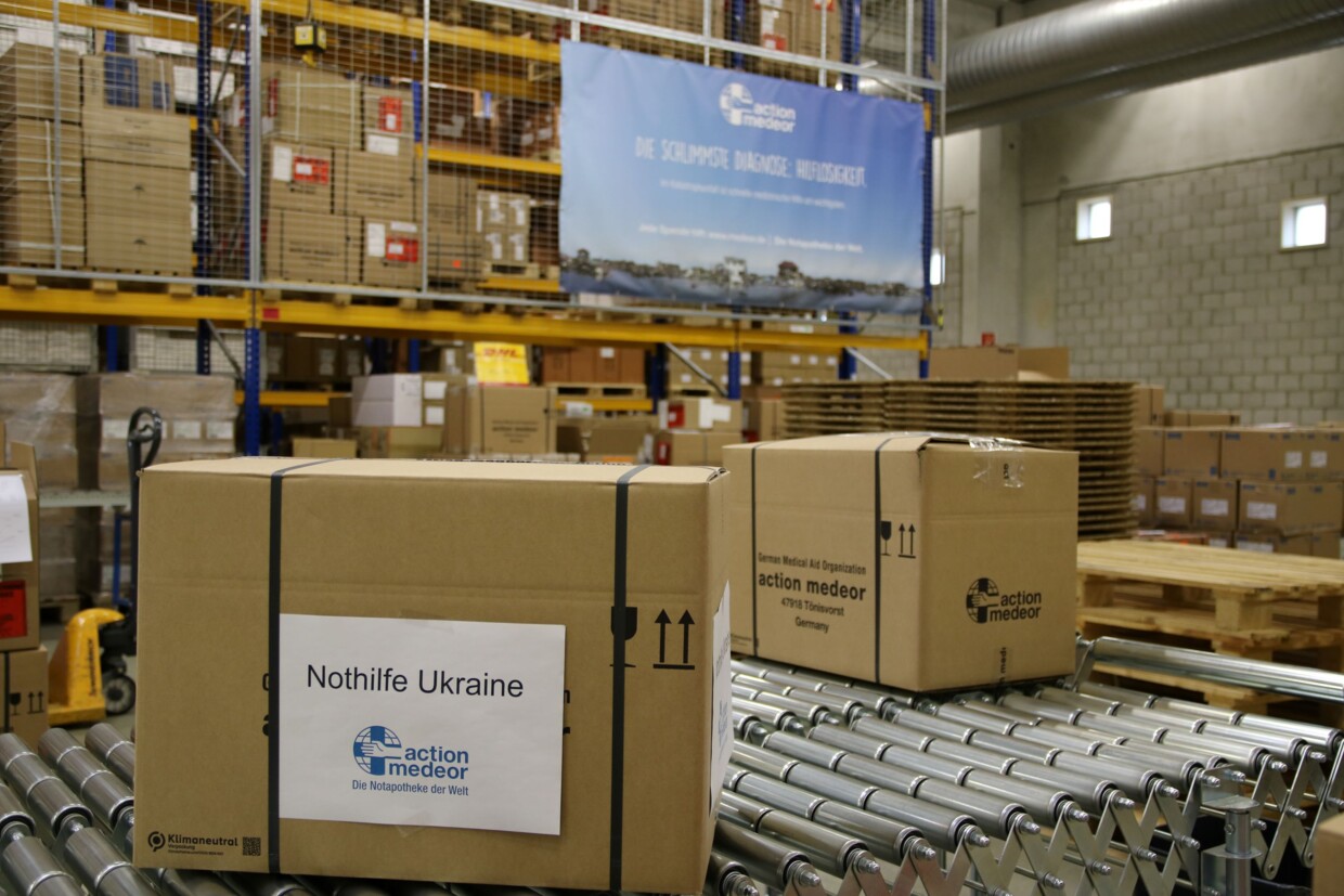 Medikamentenlager in Tönisvorst, Ukraine-Nothilfe