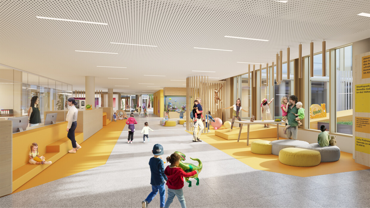 Visualisierung Eingangsbereich kbo-Kinderzentrum München in Großhadern